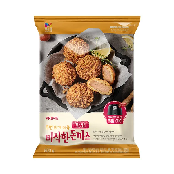목우촌 두번 튀겨 더욱 바삭한 한입 돈까스, 500g, 3개