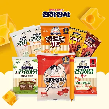 (3팩) 진주햄 천하장사 오리지날+콰트로치즈 448g+448g+448g (28gX총48개) 외 20종 택1