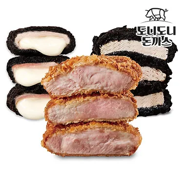 정형돈 도니도니 돈까스 골드목살130g 블랙등심120g 블랙치즈120g 3~10팩