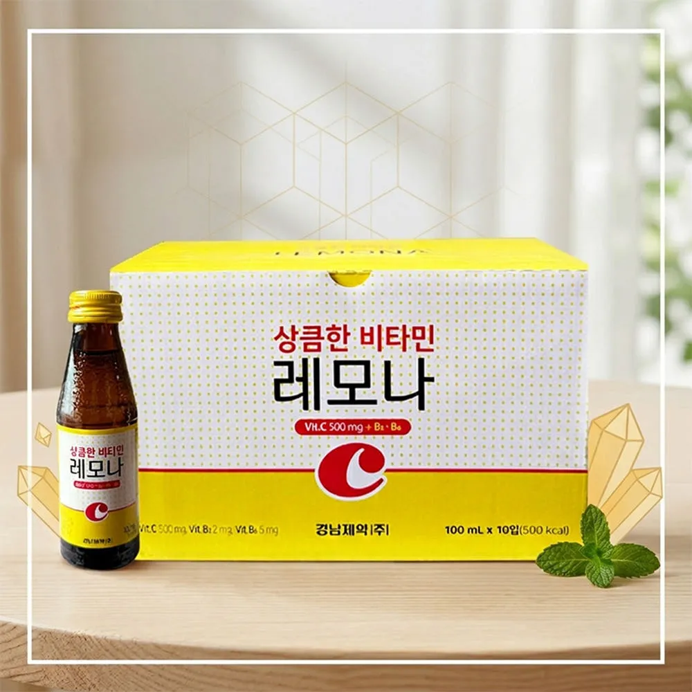 경남 상큼한 레모나 비타민 음료 100ml 10개입 활력 충전 피로회복 마시는 비타민 : 해브어굿팜