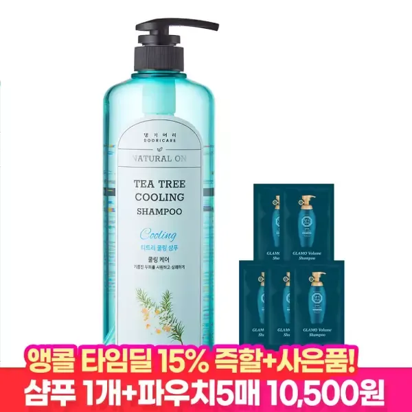 [11번가] [앵콜sale 15%즉할!] 댕기머리 허벌 티트리 쿨링 샴푸 1000ml + 샴푸 5매 / 두피 수분 영양 공급