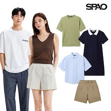[스파오] 썸머 시즌오프 ~73%OFF 반팔티/나시/쿨소재/반바지/린넨/원피스/스커트 외 100종