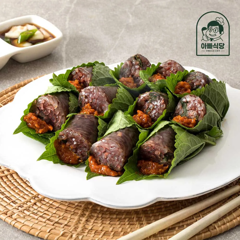 [체험팩] 아빠식당 세상에없는 진짜 맛있는 깻잎찰순대 300g 1팩