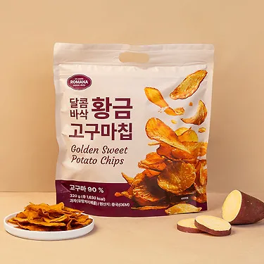 로마나 달콤바삭 황금고구마칩 320g 4봉지 (총 1.28kg)
