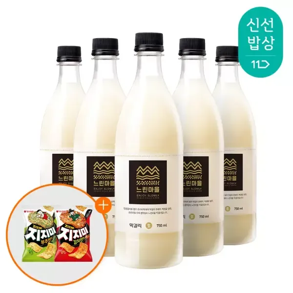 [사은품 증정] 배상면주가 무아스파탐 느린마을막걸리 750ml x 5입