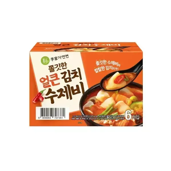 이가자연면 쫄깃한 얼큰 김치수제비 187gx6개입