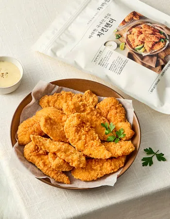 차려낸 바삭한 국내산 안심치킨텐더 500g