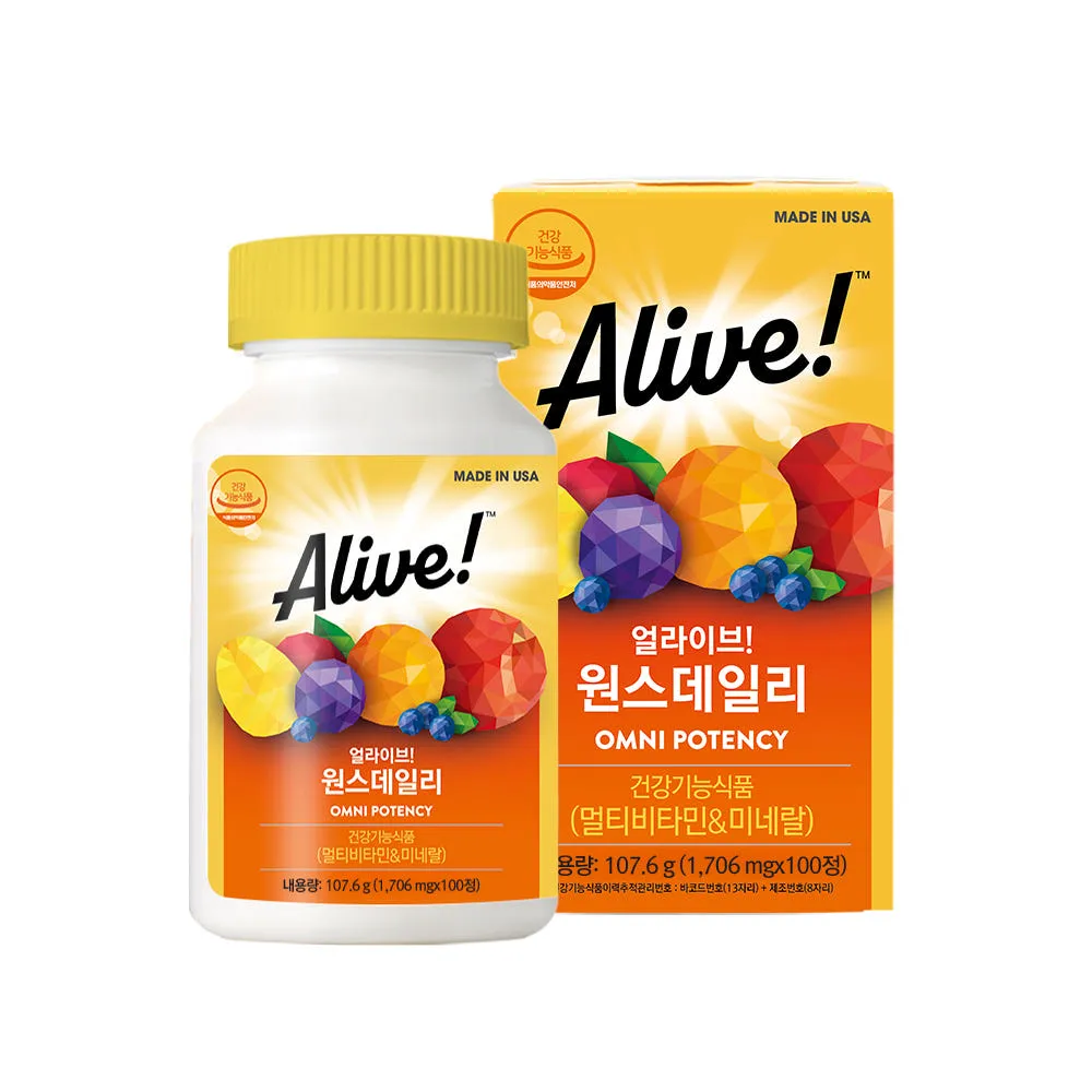 [100일분] 얼라이브원스데일리 멀티 종합 온가족 비타민 수입 100정
