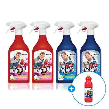 홈스타 세정제 500ml 4개 (곰팡이제거용 2개+욕실용 2개)+막힌곳을 부탁해 펑펑 배수구세정제 뚫어뻥 1L 증정 외 | 톡딜