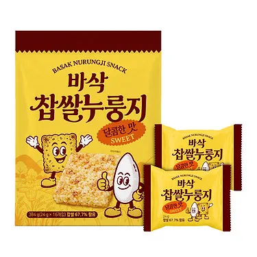 바삭 찹쌀 누룽지 16입 (384g) x 2봉지 외 땅콩버터 아카시아꿀 그릭요거트 토마토 당근주스 | 톡딜