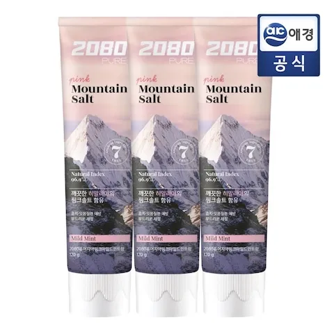 치약 > 2080 히말라야 퓨어마운틴 솔트치약120g 3입X4개(핑크,크리스탈) | 오늘의집 쇼핑