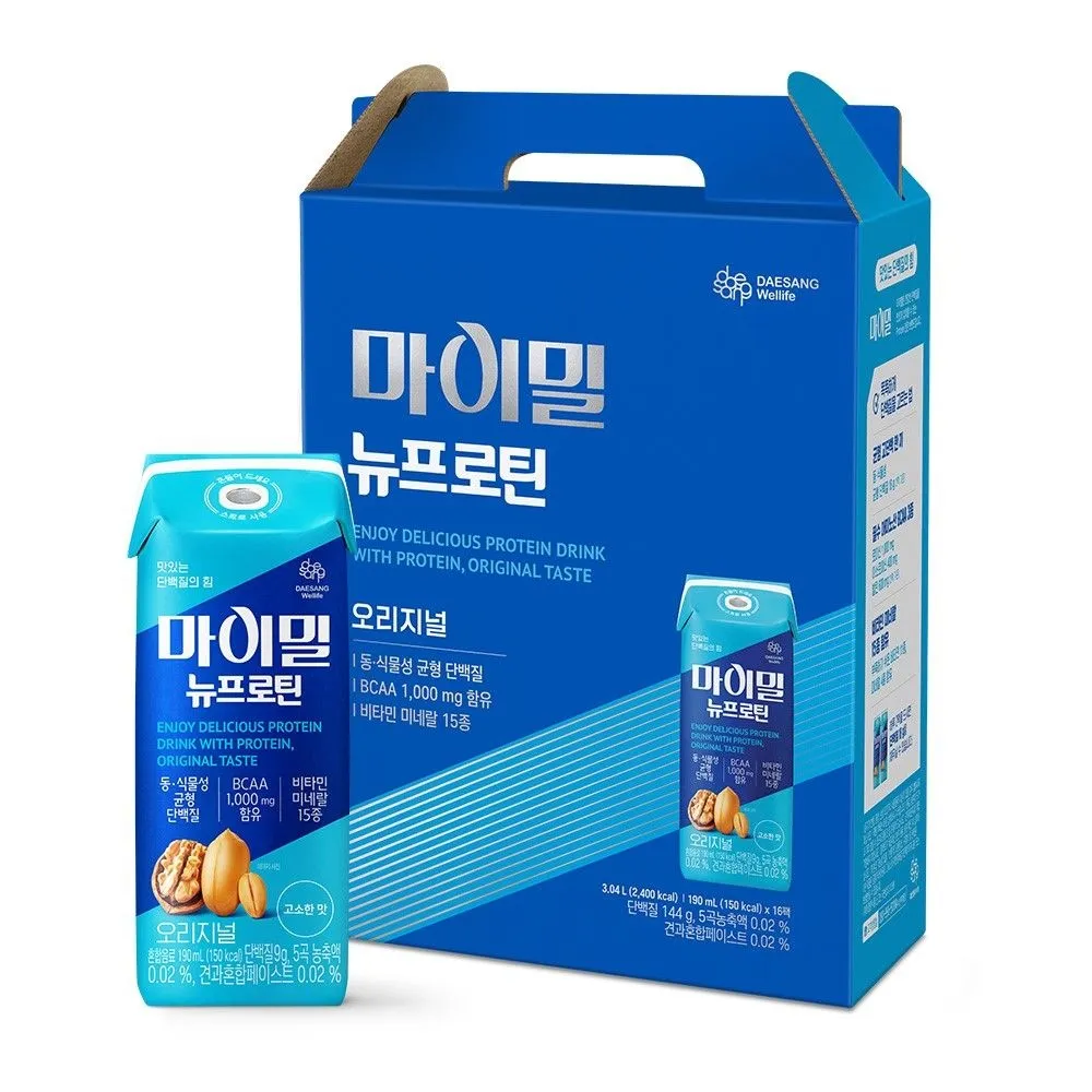 [마이밀][본사] 대상웰라이프 마이밀 마시는 뉴프로틴 190mlx16팩 1박스 (총 16팩) : 롯데ON