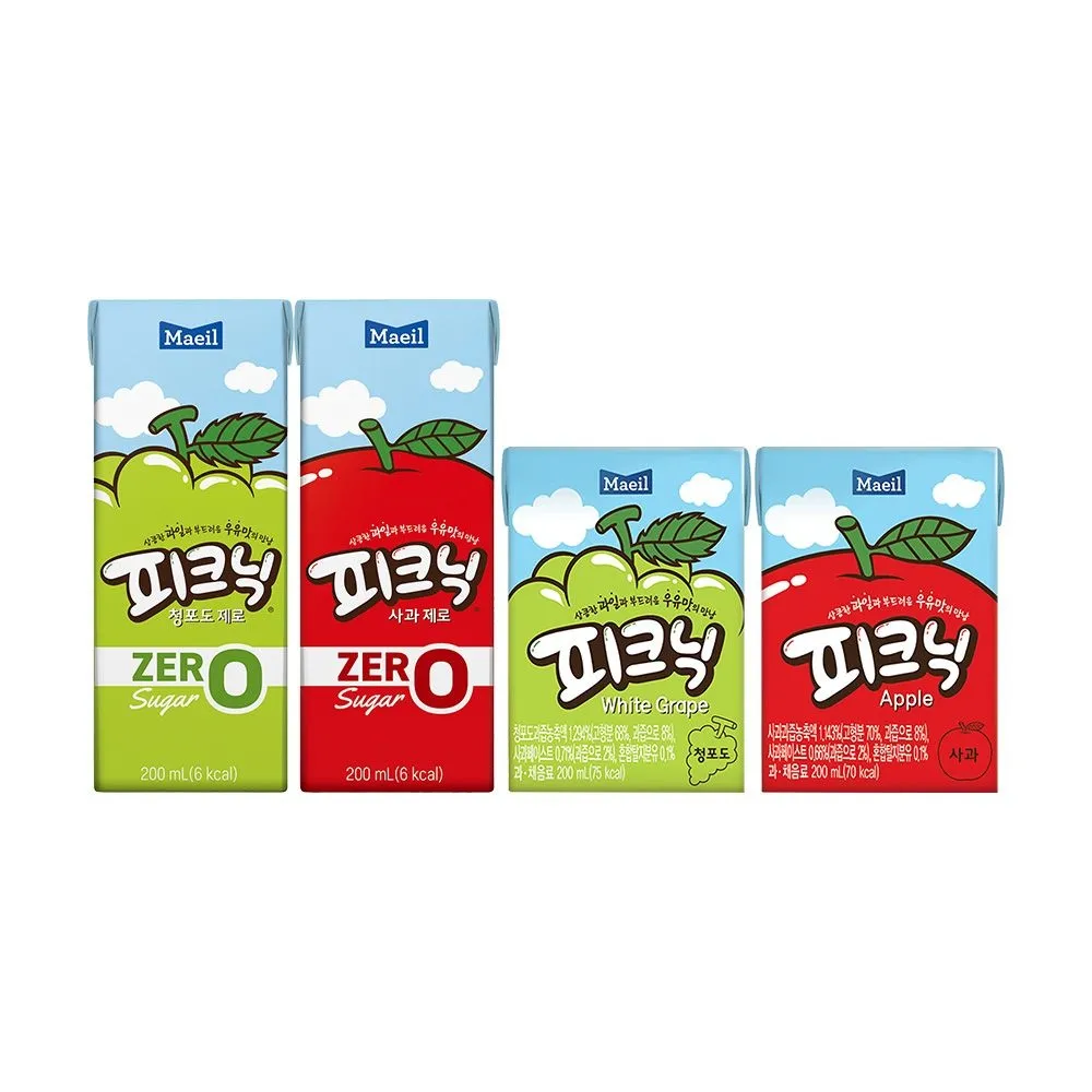 매일유업 피크닉 사과/청포도 200ml 48팩