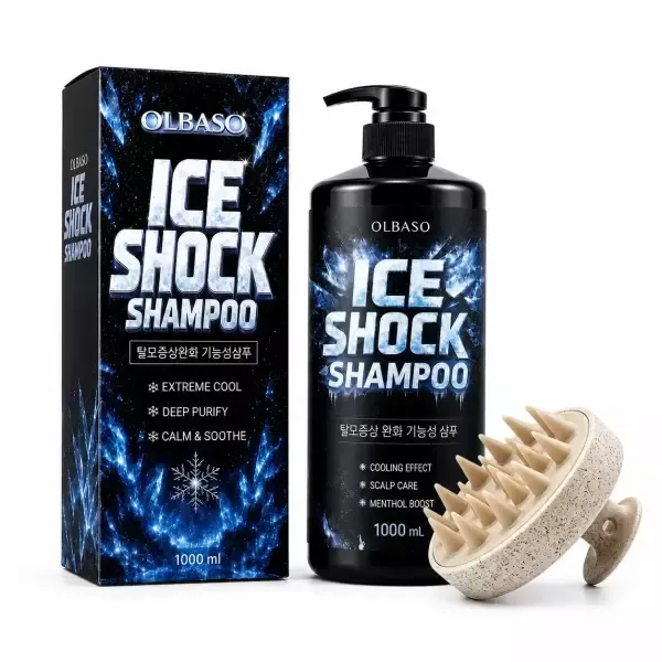 런칭기념 올바소 아이스쇼크 탈모샴푸 1000ml 탈모증상완화 기능성 쿨링 두피샴푸 대용량