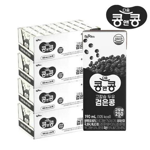 콩앤콩 고칼슘 검은콩두유 190ml 96팩