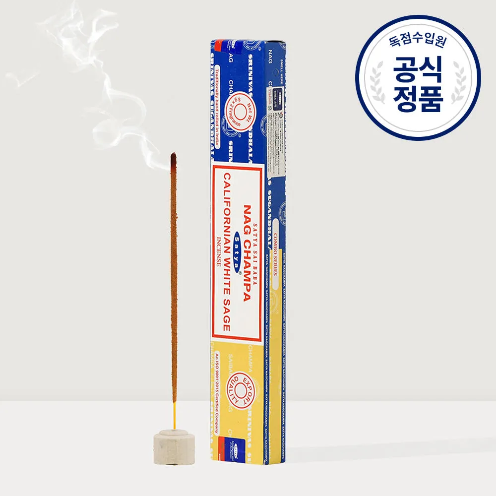 나그참파 인센스 스틱 화이트 세이지 + 나그참파 16g (2종 세트)