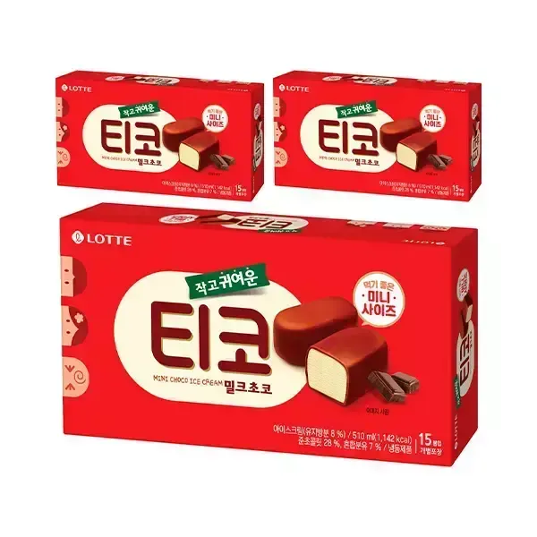 [슈팅냉동] 롯데웰푸드 티코 밀크초코 510ml, 3개