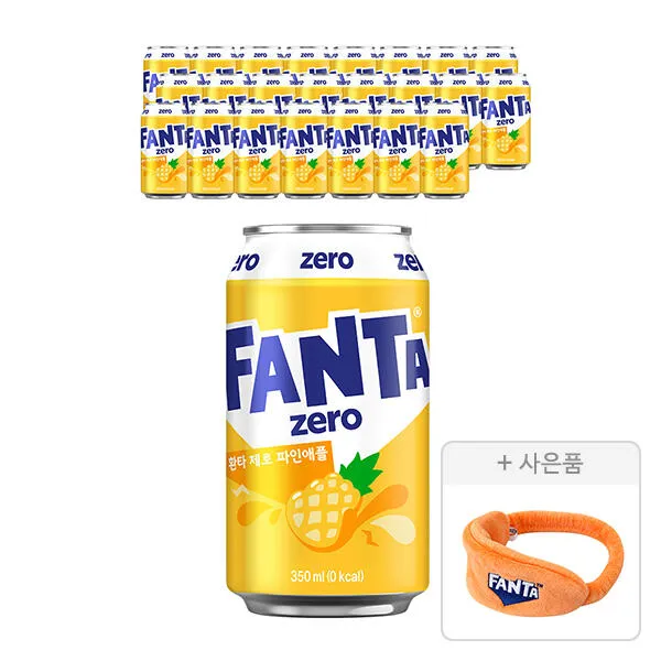 [코카콜라] 환타 파인제로, 350ml, 24개 + 증정(세안밴드,주문시 100% 증정)