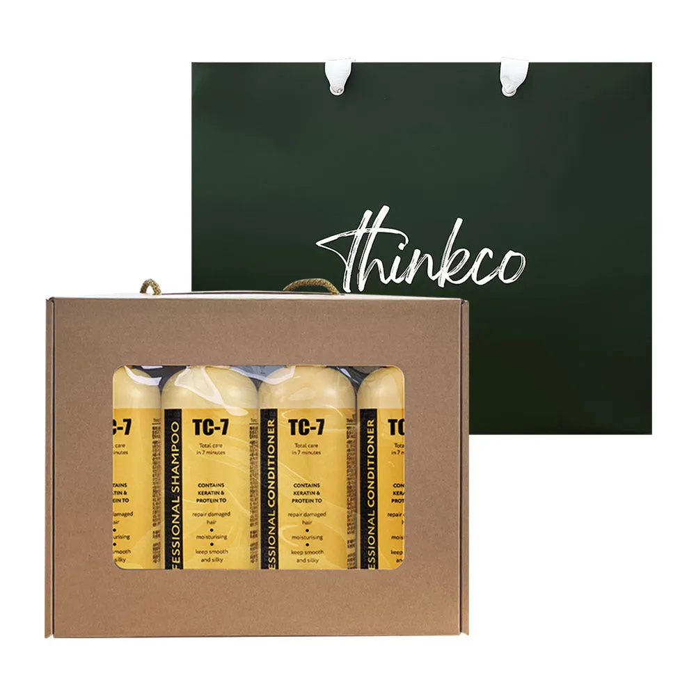 [선물세트 체험딜]띵코 헤어케어 케라틴 단백질 샴푸+컨디셔너, 각500ml, 4종세트(구성변경가능),선물상자,쇼핑백