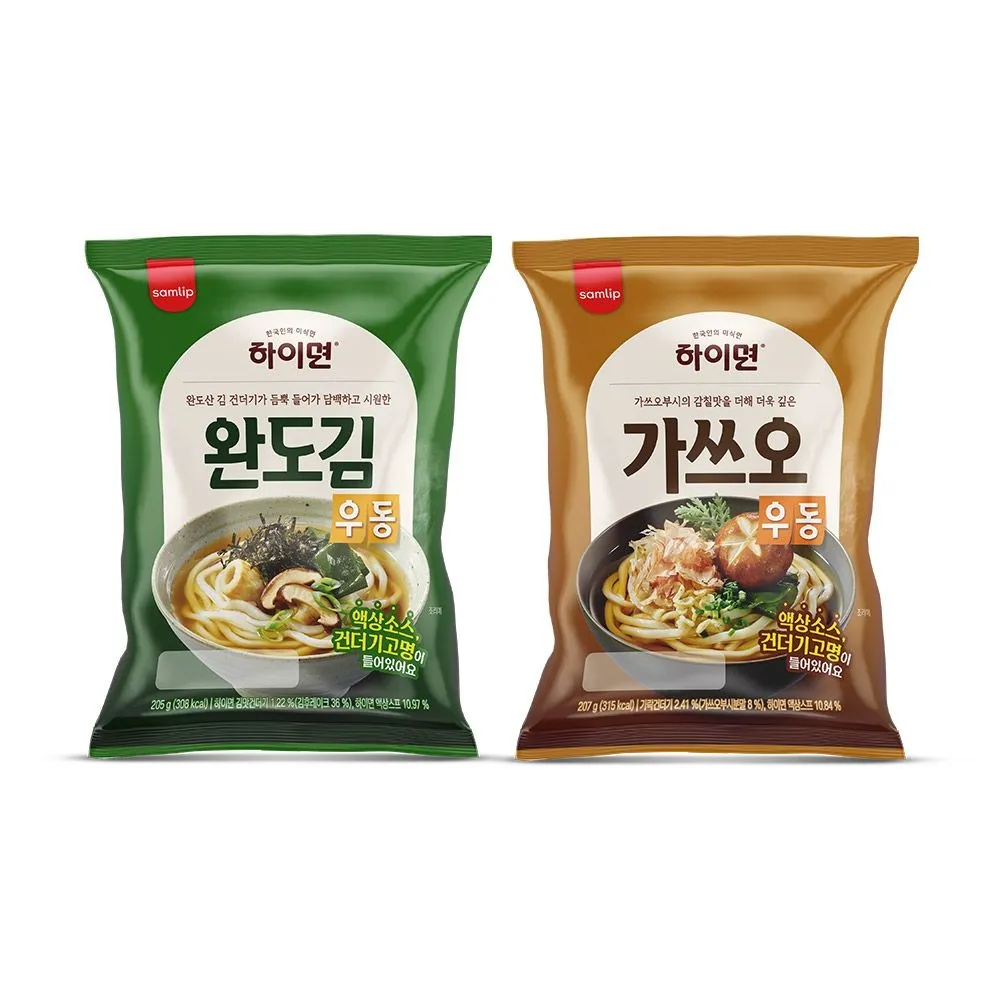 [딜크릿] 하이면 2종 가쓰오우동 / 완도김우동 x 10봉 : 롯데ON
