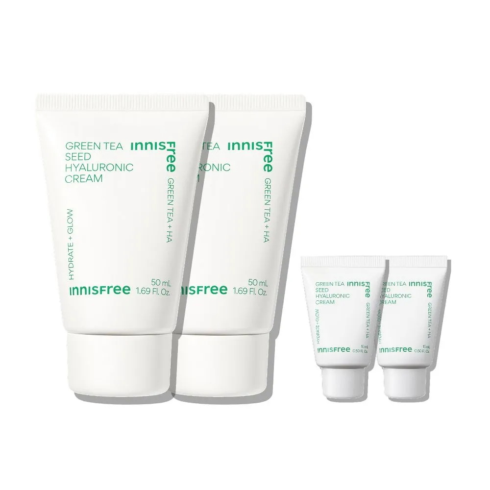 [이니스프리]그린티 씨드 히알루론산 크림 50mL (튜브형) 2개+그린티 씨드 히알루론산 크림 15mL 2개 : 롯데ON