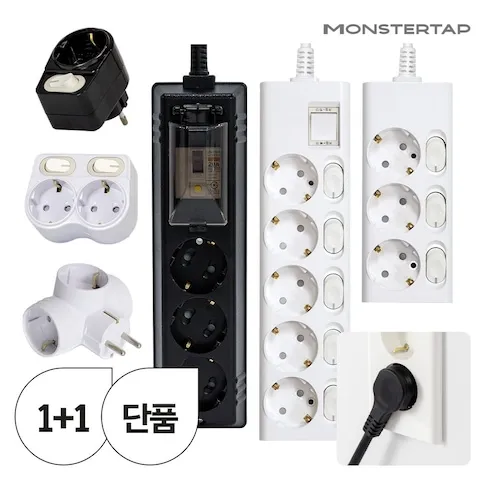 멀티탭·전기코드 > 공간 활용 200% [단품/1+1] 국산 고용량멀티탭 납작멀티탭 과부하차단 멀티탭 모음 | 오늘의집 쇼핑