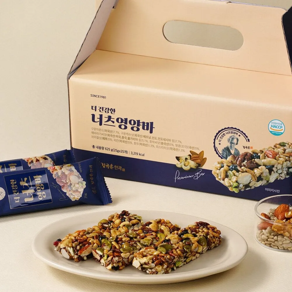 [단독패키지] 김규흔 한과 더 건강한 너츠 영양바 25개입 : 롯데ON