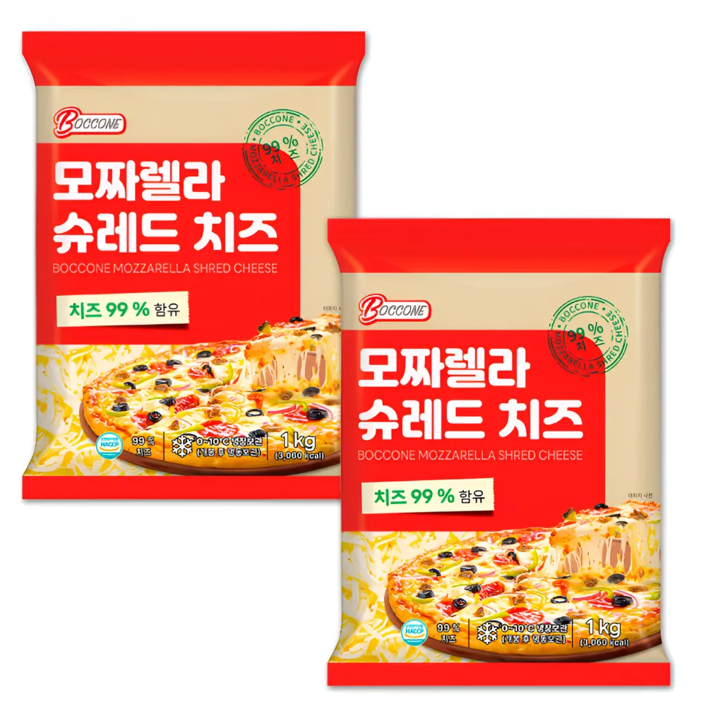 집에서 피자집 완성, 자연치즈 99% 모짜렐라 슈레드 3종 1kg+1kg : 롯데ON