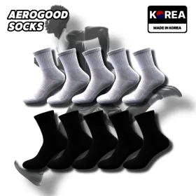 (5+5켤레)에브리굿 에어로굿 스포츠 러닝 중목 매쉬 양말 5켤레 국내생산 10켤레 발등 매쉬 여름 양말