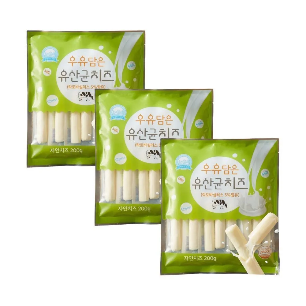 유산균 스트링치즈 200g 3팩/5팩 골라담기 : 롯데ON