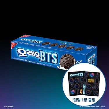 (한정판) 오레오 BTS 화이트쿠키100g 10개(5+5) 외 골라담기 + BTS 스티커 1장 증정 | 톡딜