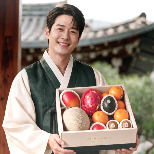 [추석특가] 제철팜 혼합 과일 추석 명절 선물 세트, 1박스, 4kg A형 메론