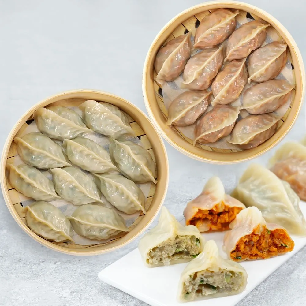 [소소락]허만두 푸짐한 대용량 고기잎새만두 1.4kg + 김치잎새만두 1.4kg : 롯데ON