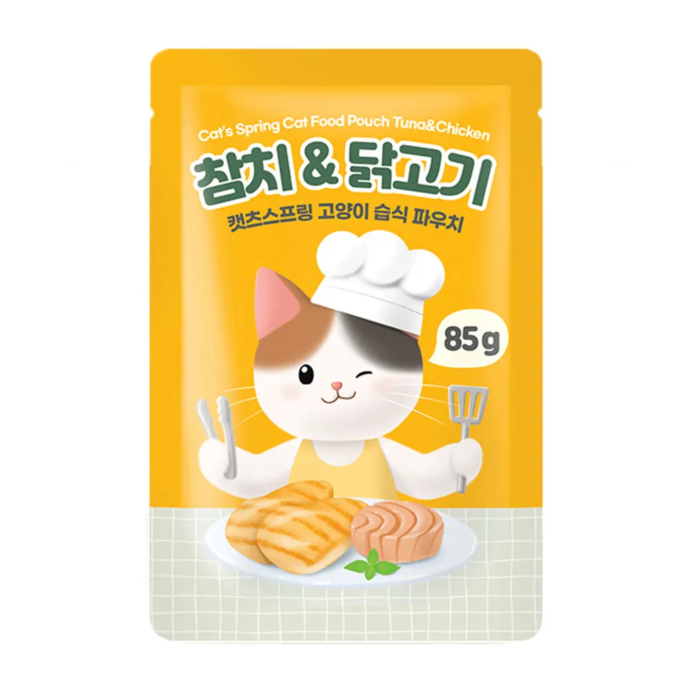 마이티펫 고양이 습식 파우치 혼합맛 (참치&닭고기맛, 참치&연어맛, 참치맛), 85gx18pack