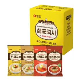 (단독상품) 샘표 국수 칼국수 4종 12개 기획세트 / 잔치3+비빔3+바지락3+얼큰3