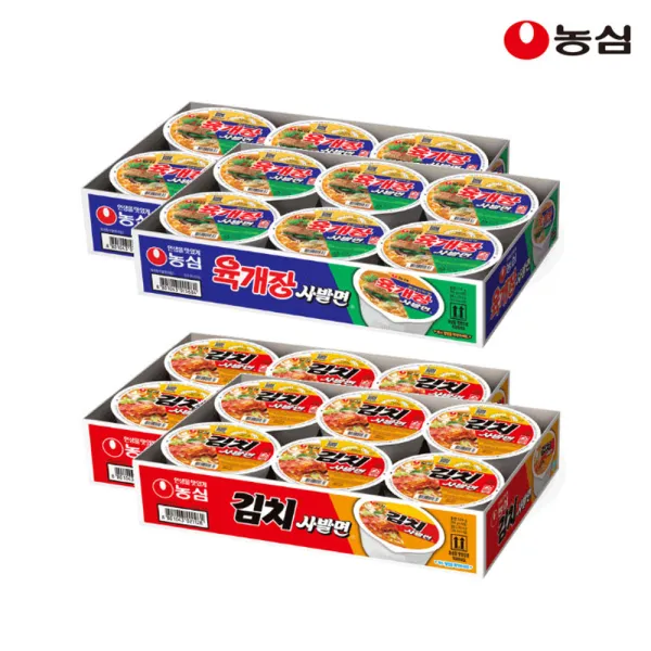 농심 육사김사세트 (육개장사발면 86g X 12입 + 김치사발면 86g X 12입)