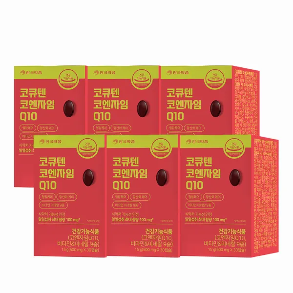 [슈퍼적립] 안국약품 코큐텐 코엔자임 Q10 30캡슐, 6개