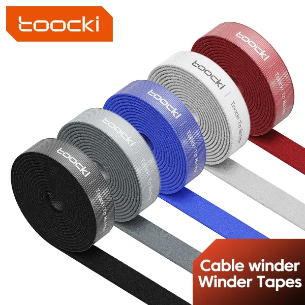 Toocki 5M 케이블 주최자 케이블 관리 와이어 와인 더 테이프 이어폰 마우스 코드 관리 보호대 iPhone Xiaomi Samsung