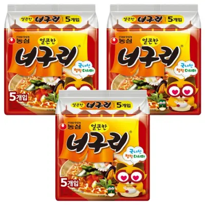 너구리 얼큰한맛 120g, 15개 - 봉지라면