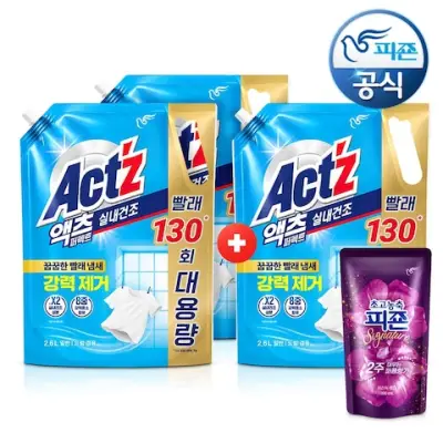 [액츠] 퍼팩트 실내건조 일반드럼겸용 2.6Lx2개+1개더 P(총 7.8L)+사은품증정 3팩