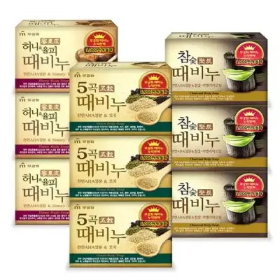 [무궁화] 때비누 3종 혼합(오곡3개+허니3개+참숯3개)[33278972]