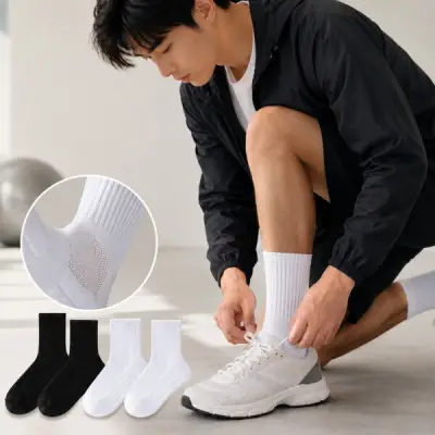 [15족세트] 베이직스텝 2중쿠션 도톰 족적 양말 FREE 230~270(발목/중목/장목 선택가능)
