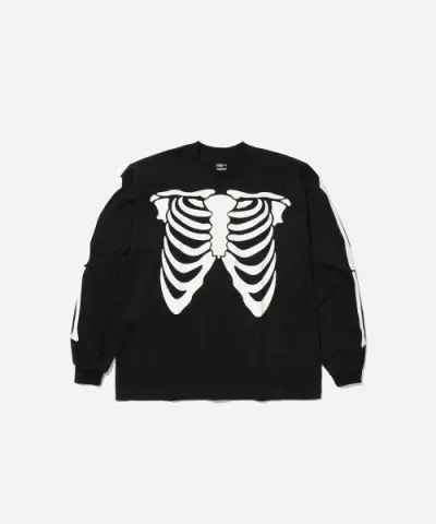 [벤슨] 레더스(VANSON LEATHERS) 벤슨 레더 스켈레톤 스타일 본 롱 슬리브 티셔츠 / 블랙