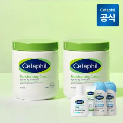 [세타필][15%다운로드쿠폰] 세타필 모이스춰라이징 크림 550g 2개(+로션 29ml+크림 10g+워시 50ml 2개)