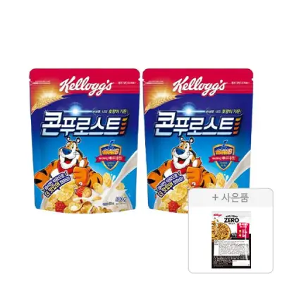 켈로그 콘푸로스트 600g, 2개 + 증정(프로틴 그래놀라 제로슈거 40g, 1개)