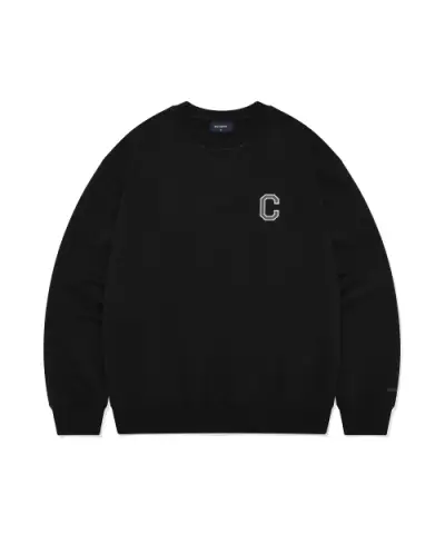 [커버낫] (COVERNAT) C 로고 맨투맨 Black