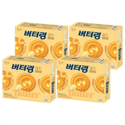 [해태제과] 버터링 골드, 194g, 4개 - 과자쿠키
