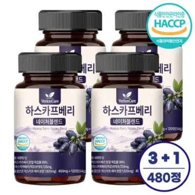[베리온케어] 동결건조 하스카프베리 식약청인증 폴란드산, 120정, 4개 - 기타건강식품