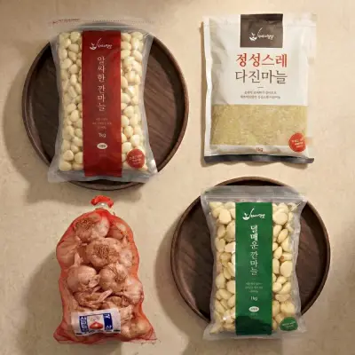 [셰프의텃밭] 깐마늘 1kg 국내산 지퍼팩 포장 - 마늘/통마늘/햇마늘/양파