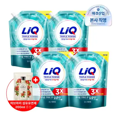[리큐][포토리뷰200P]리큐 진한겔 딥클린 트리플 파워 세탁세제 2L*4개 (일반/드럼) + 200ml 섬유유연제 증정